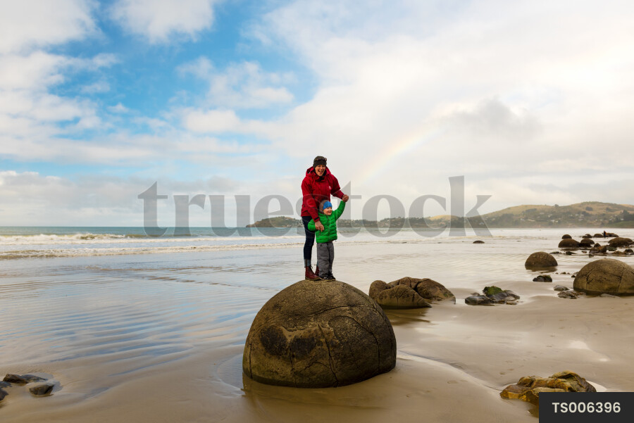 Mother and Son at Beach