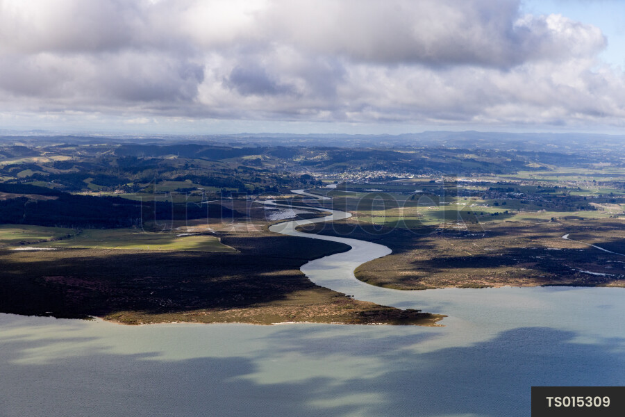 Aerial view of Kaipara Harbour