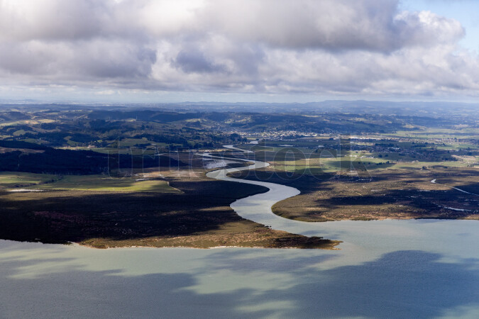 Aerial view of Kaipara Harbour