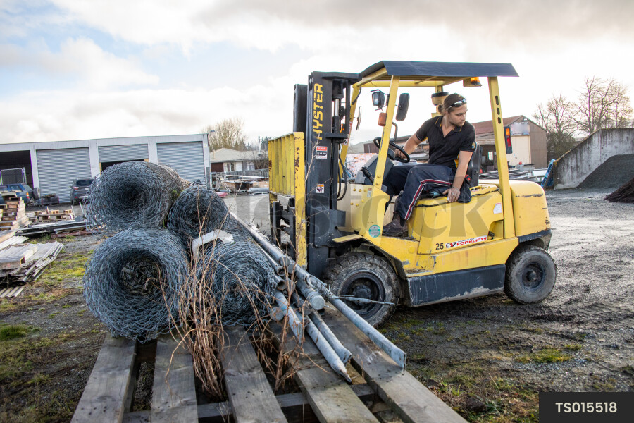 Forklift on Construction Site
