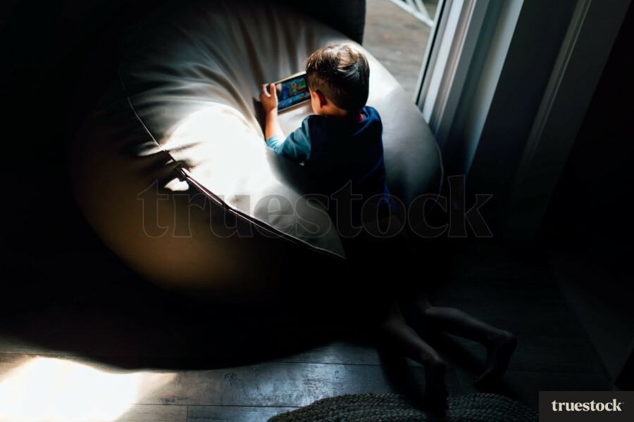 Boy looking at phone