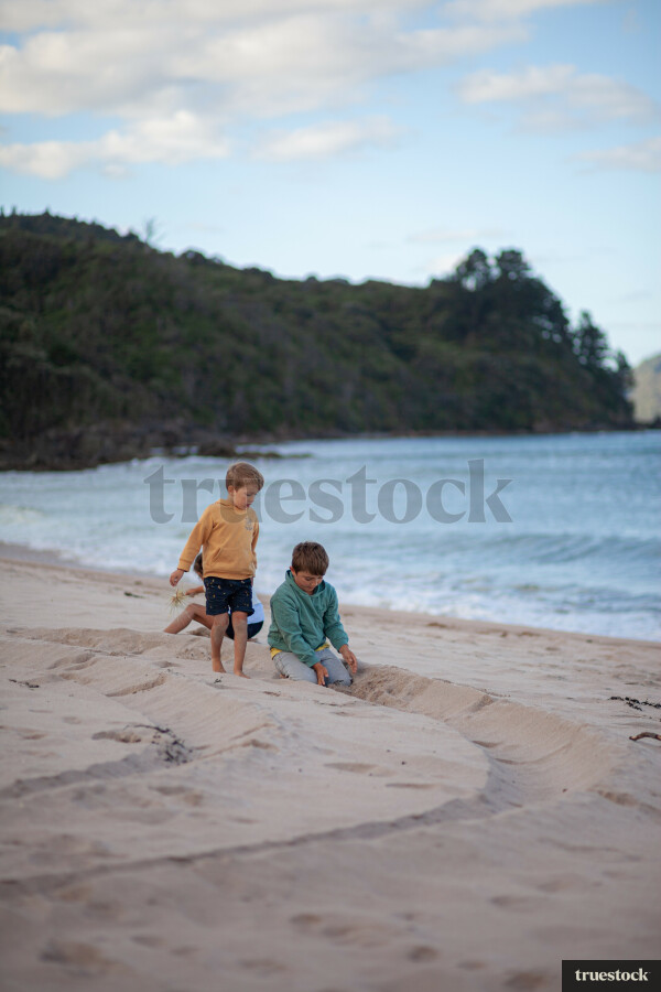 Children Playing at the Beach