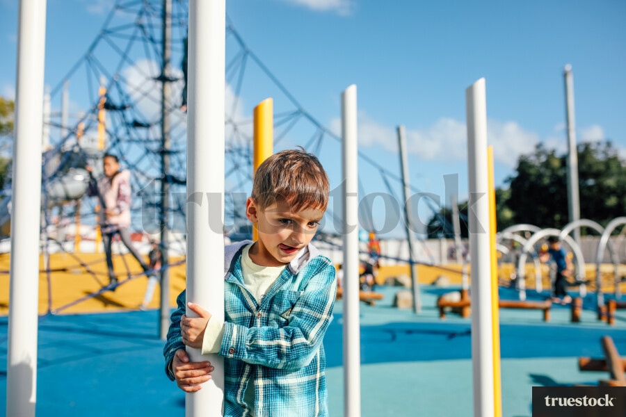 Boy Playing on a Playground in Whangarei