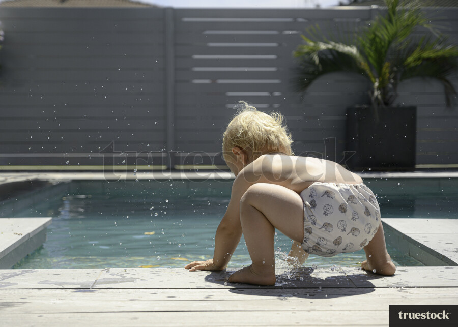 Mum and Toddler by the Pool