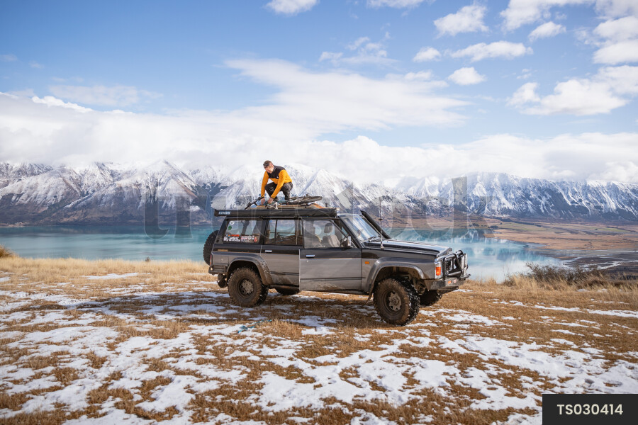 Mountain Biker in Winter