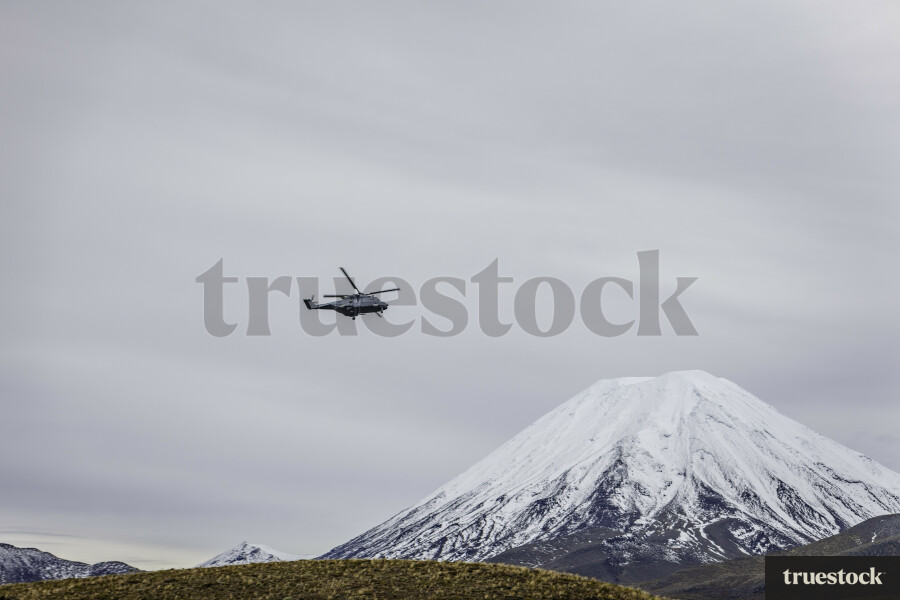 Helicopter Flying Over Park
