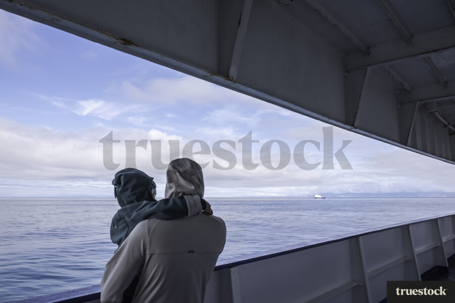 Parent and Kid on Boat
