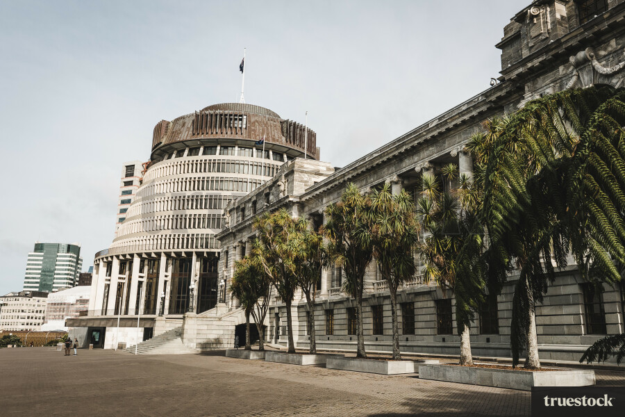 New Zealand Parliament Beehive in Wellington