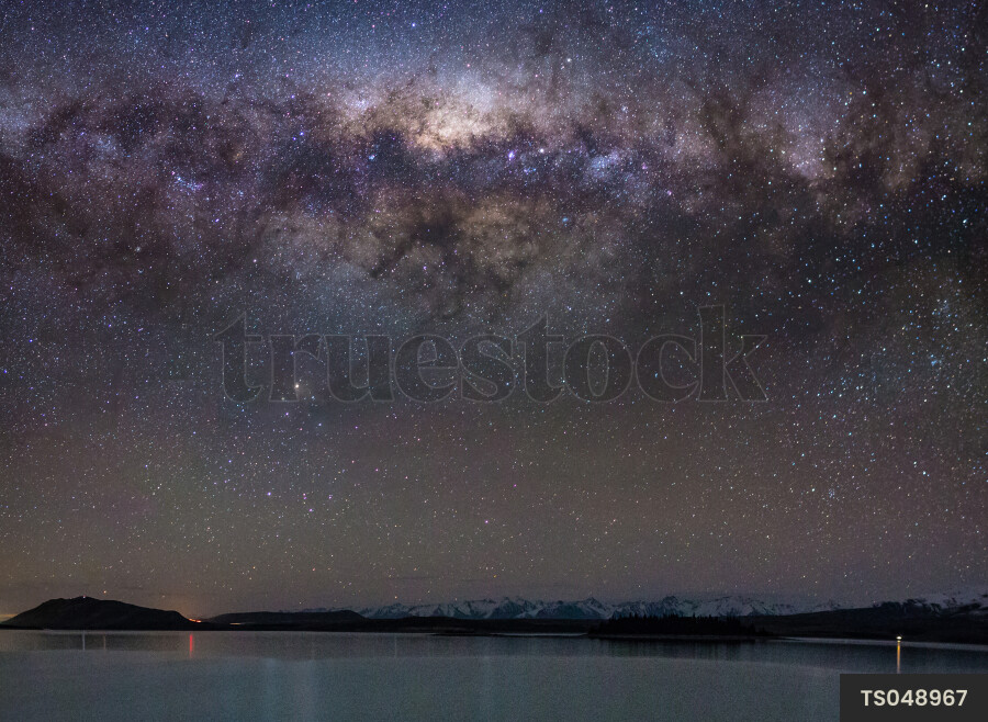 Stars in sky above Lake Twizel