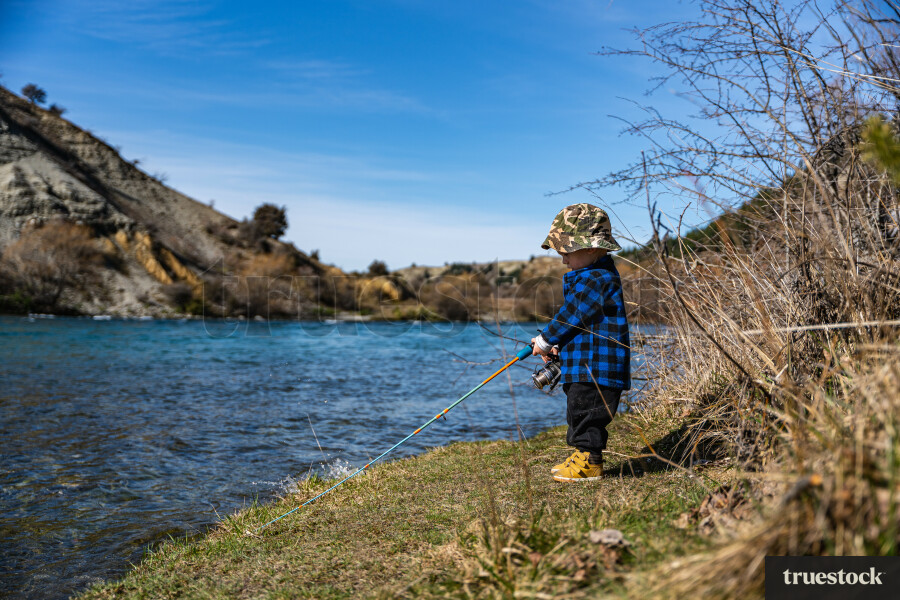 Young Boy Fishing