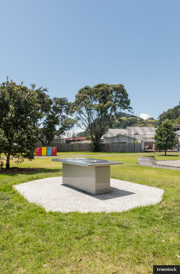 Public barbecue BBQ at a coastal reserve