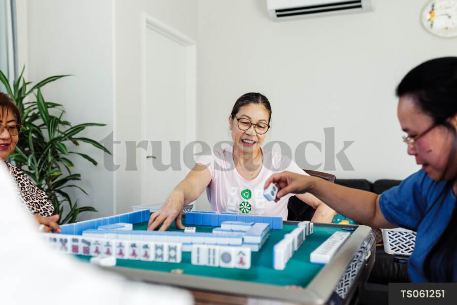 Retired Women Playing Mahjong