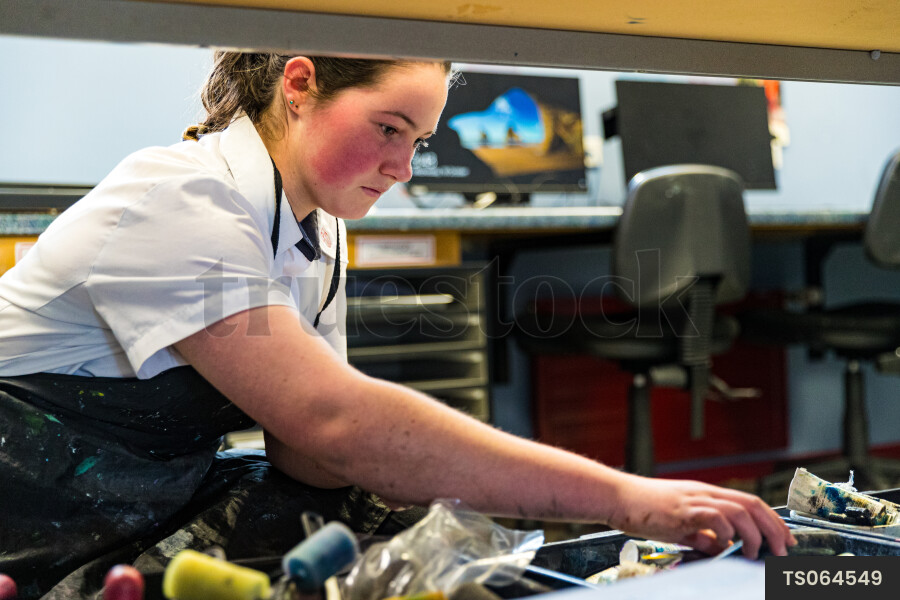 Young Girl in Art Class