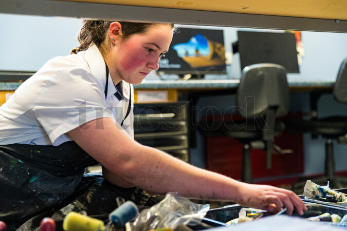 Young Girl in Art Class