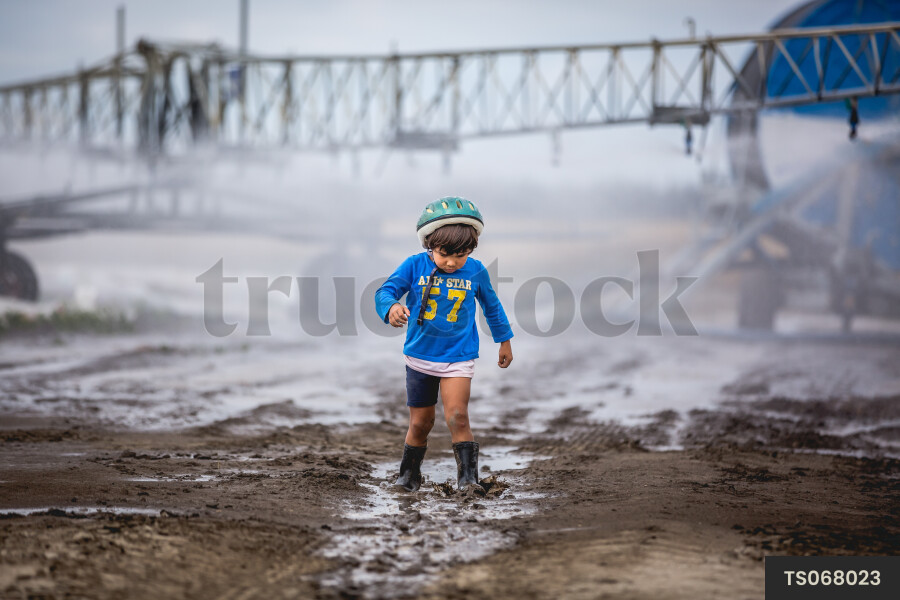 Young Boy on Farm