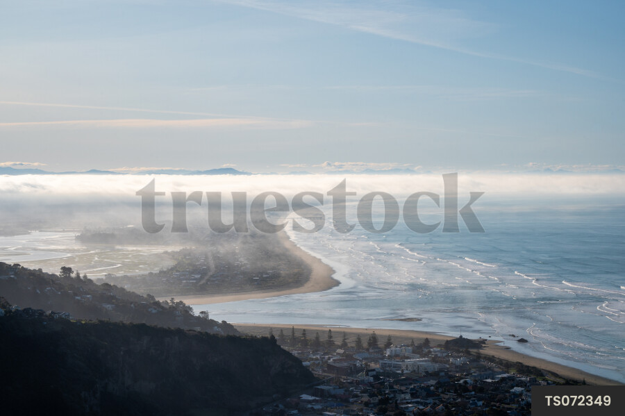 Fog over sea at Godley Head, Canterbury