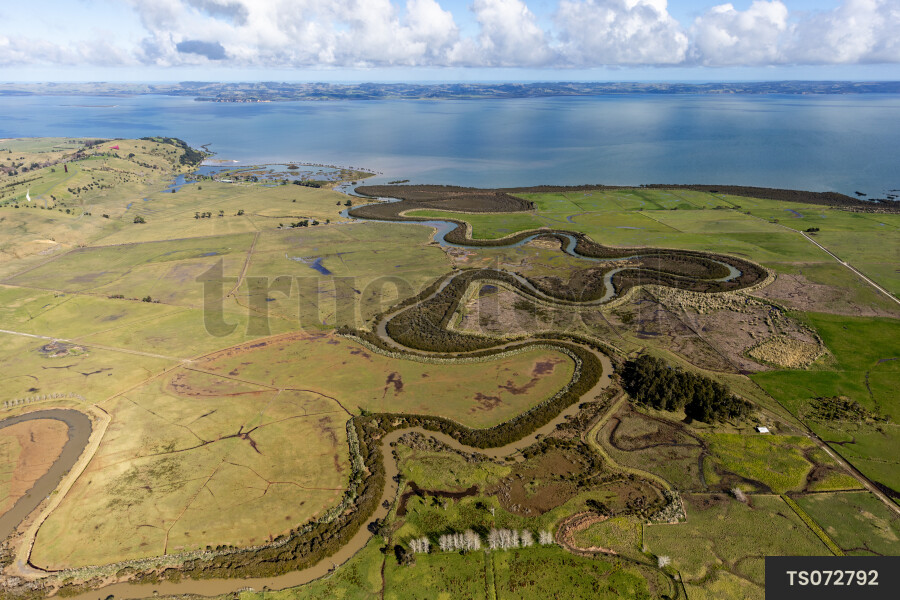 Aerial view of Kaipara Harbour