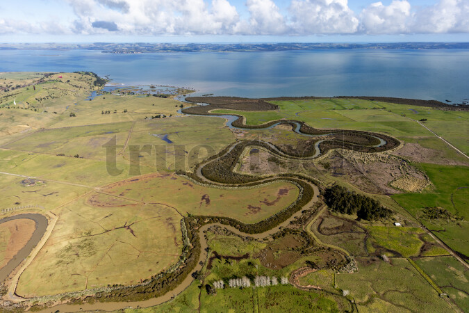 Aerial view of Kaipara Harbour