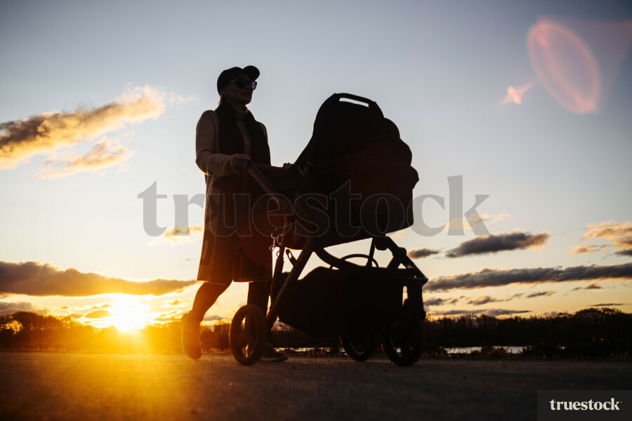 Woman Pushing Pram