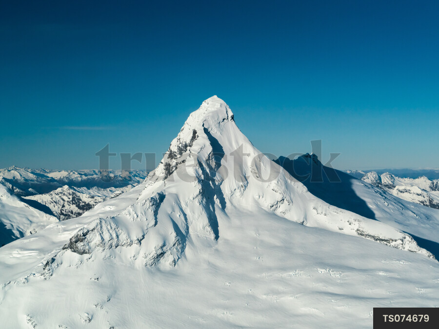 Snow on mountain peak in Mount Aspiring National Park