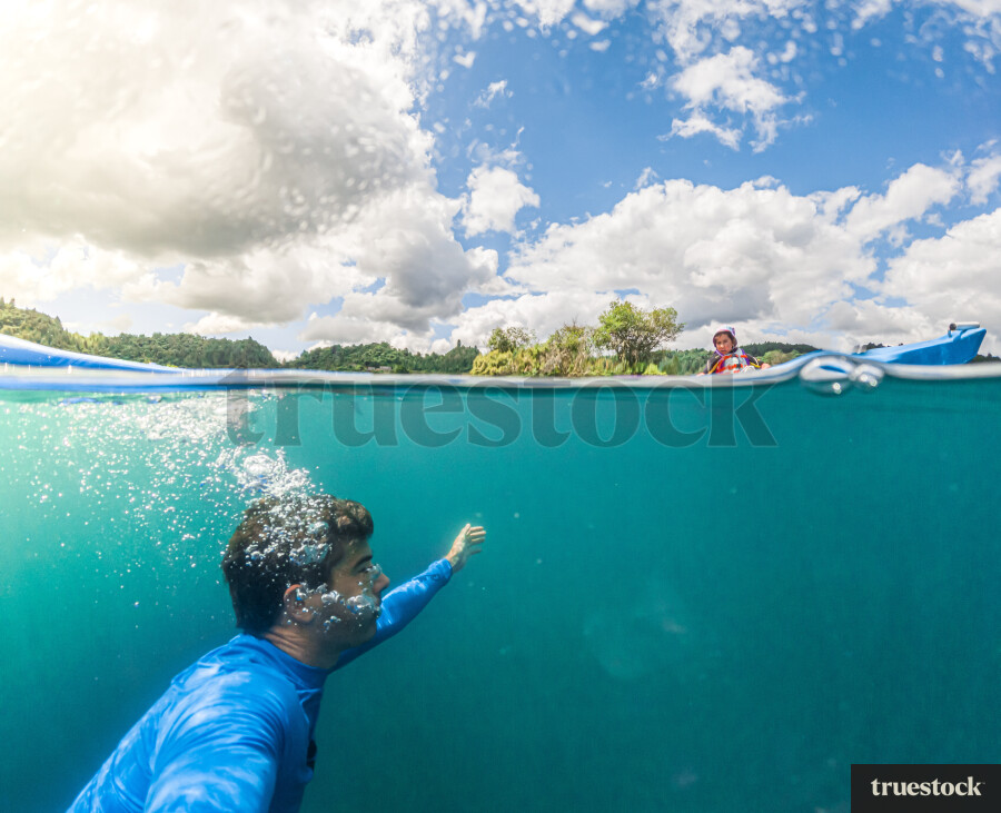 Man Swimming Underwater