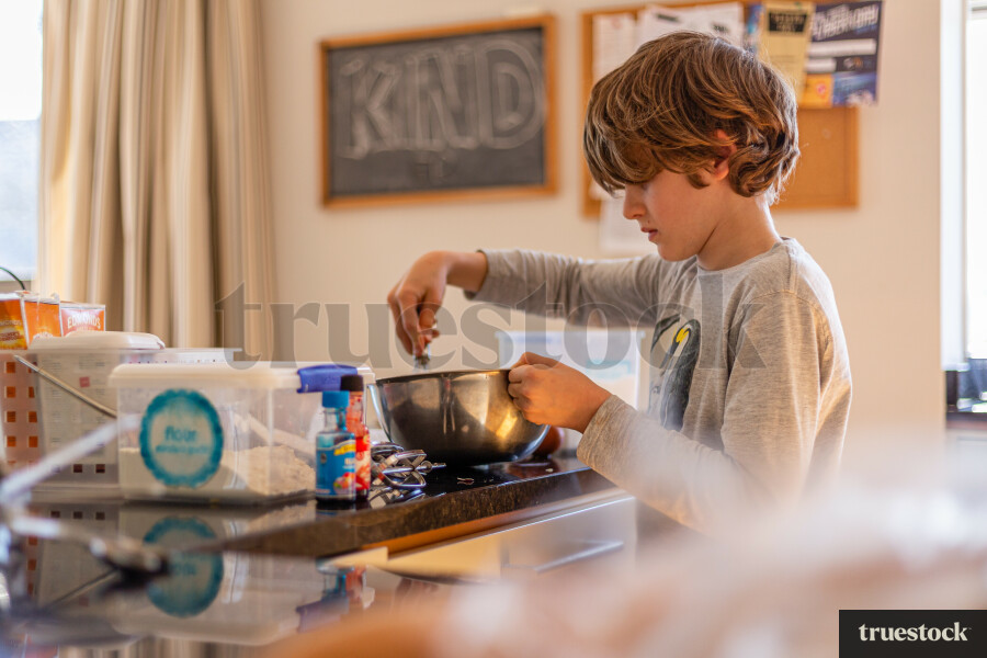 Child baking in lockdown
