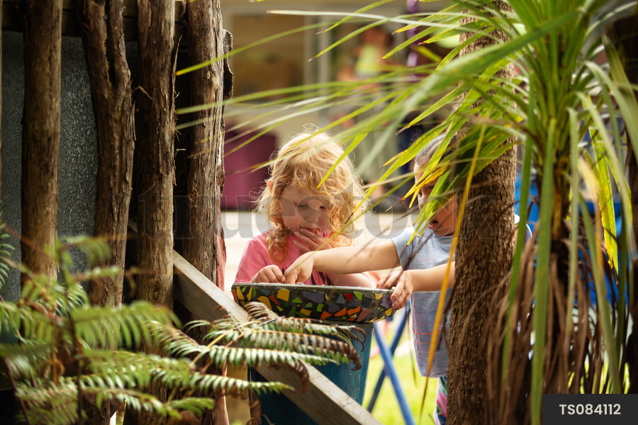 Girls playing at kindergarten