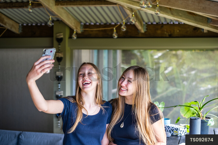 Teen Girls Taking Selfie