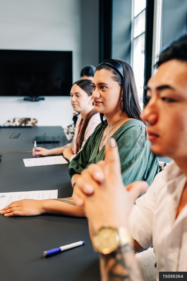 Businesspeople during meeting in boardroom