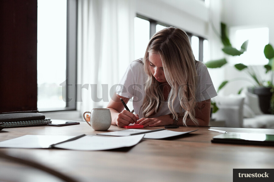 Young couple doing administration