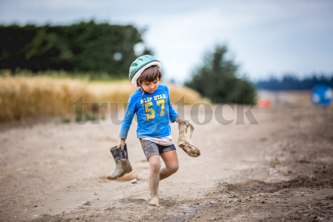 Young Boy on Farm
