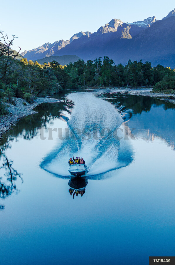 Boat on Hollyford valley