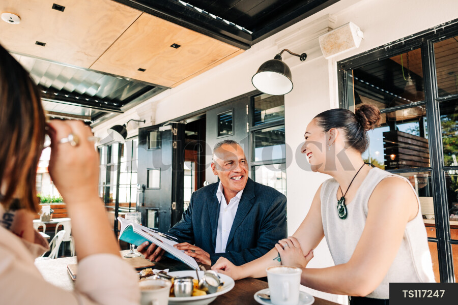 Businesspeople meeting at cafe