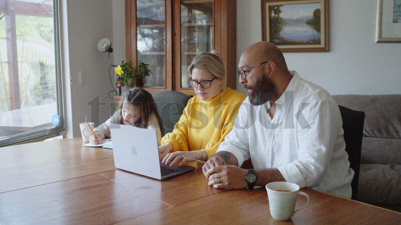 Parents and Kids on Laptop