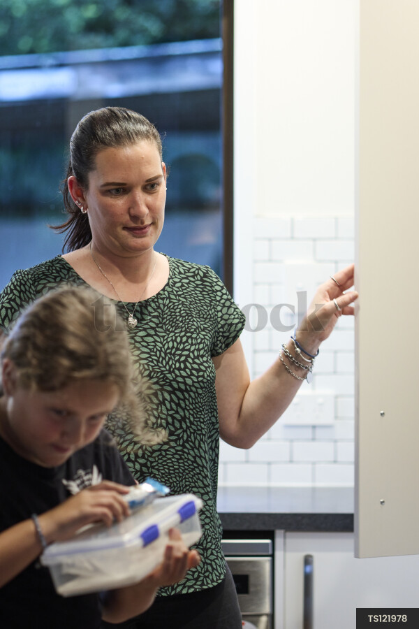 Mother and Daughter in Kitchen