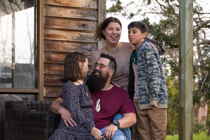Family on Porch