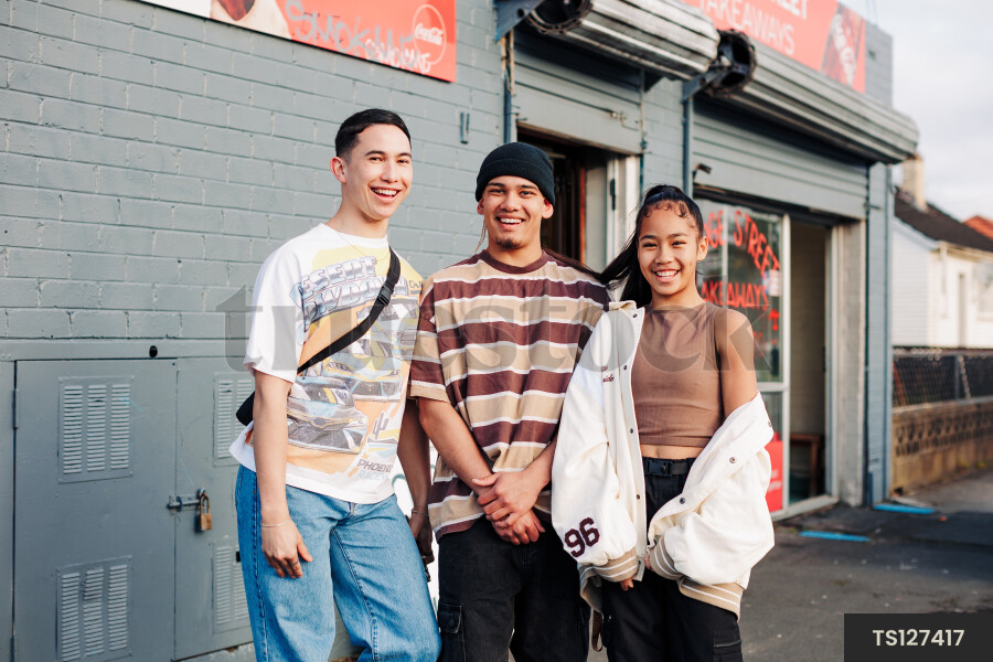 Friends Hanging Out in Town