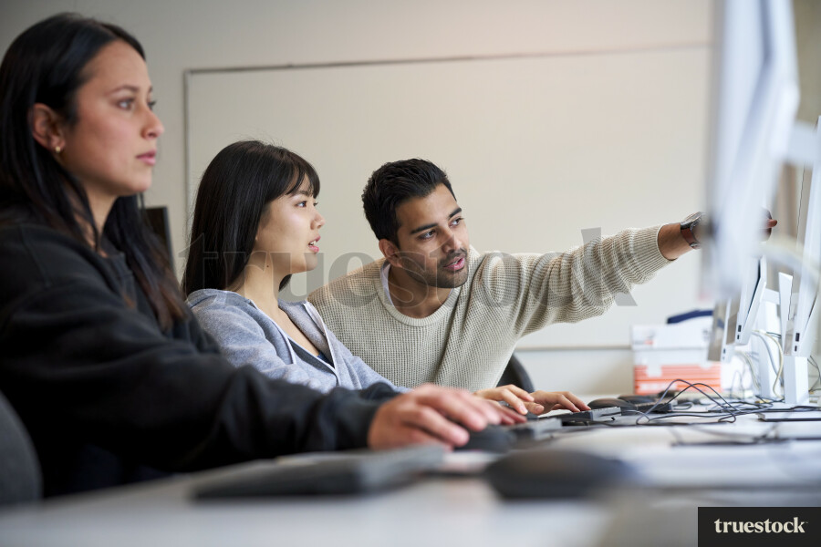 Students Using Computer at University