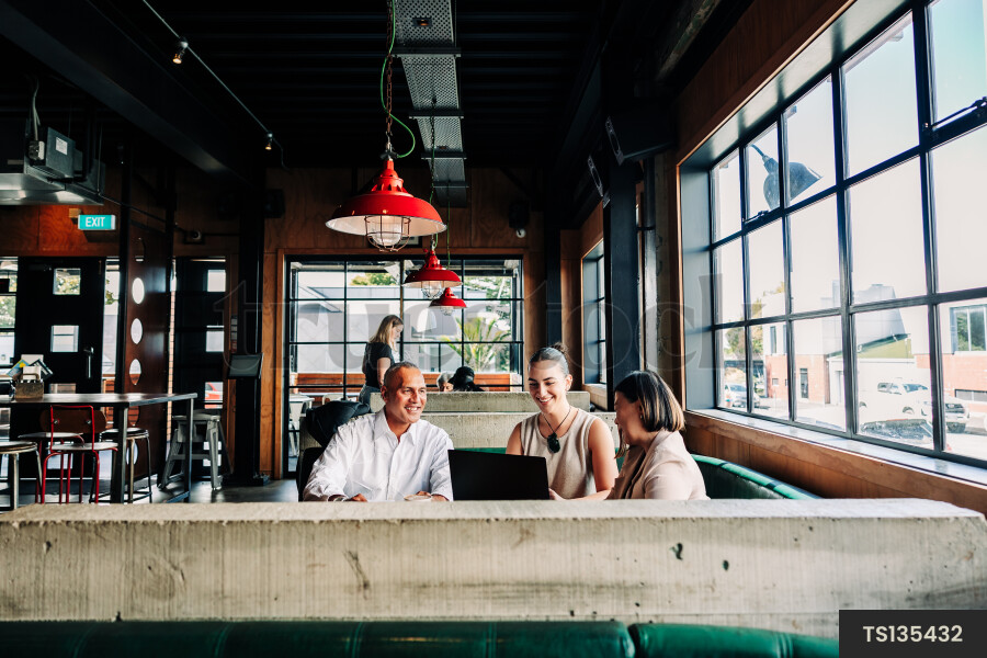 Businesspeople meeting at cafe