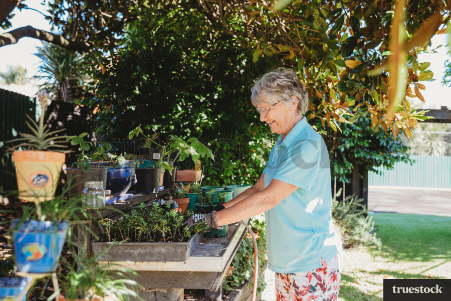 Elderly Lady Gardening