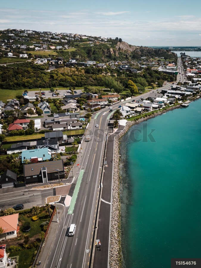 Aerial View of Coastal Road