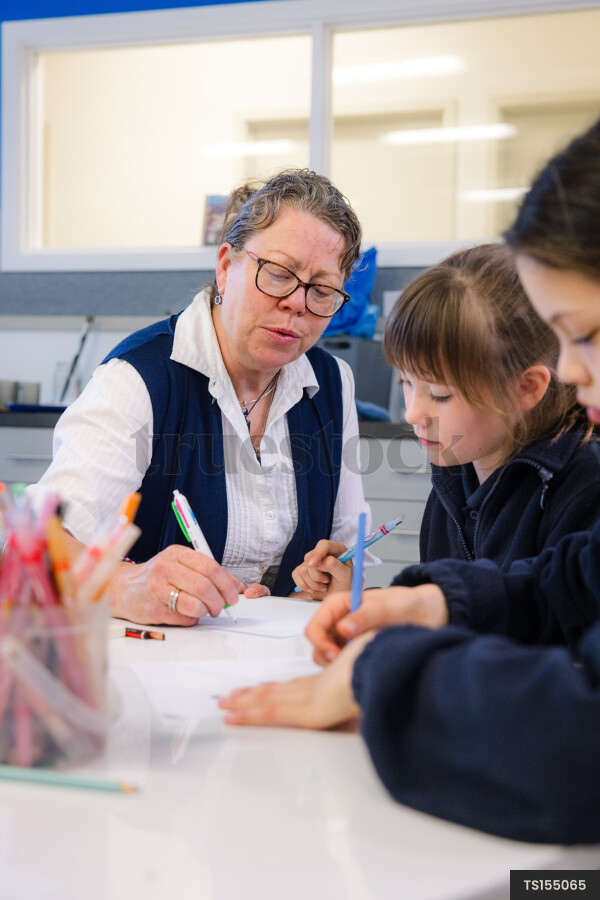 Kids Colouring in Class