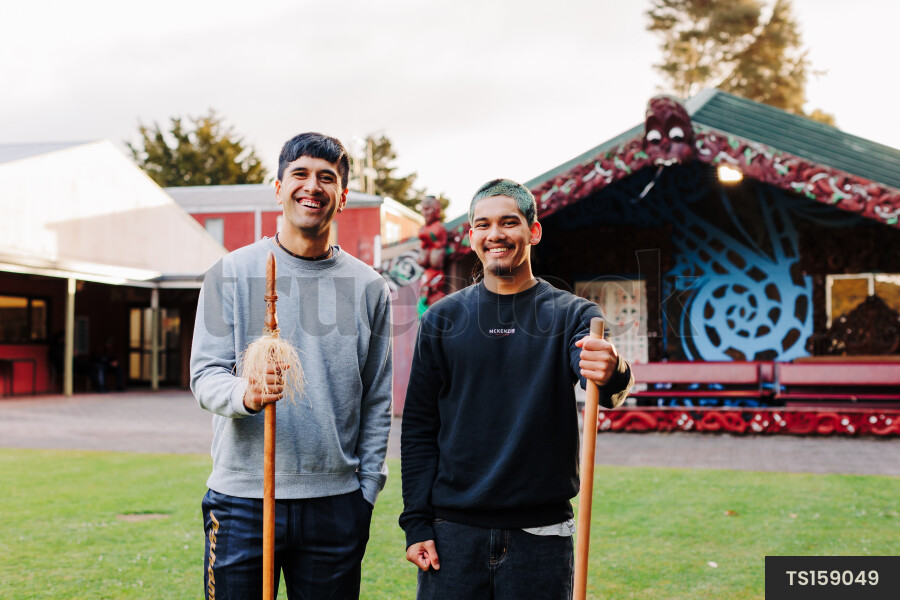 Portrait of Teens at Marae