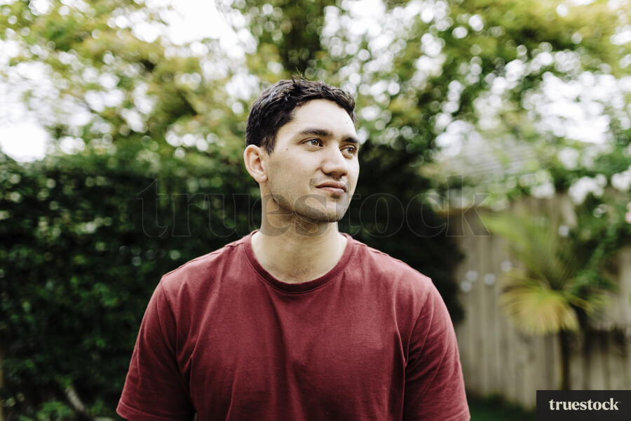 Portrait of Man in Backyard