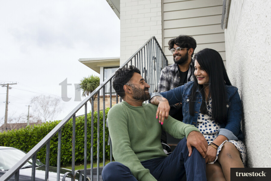 Family Photo on Stairs