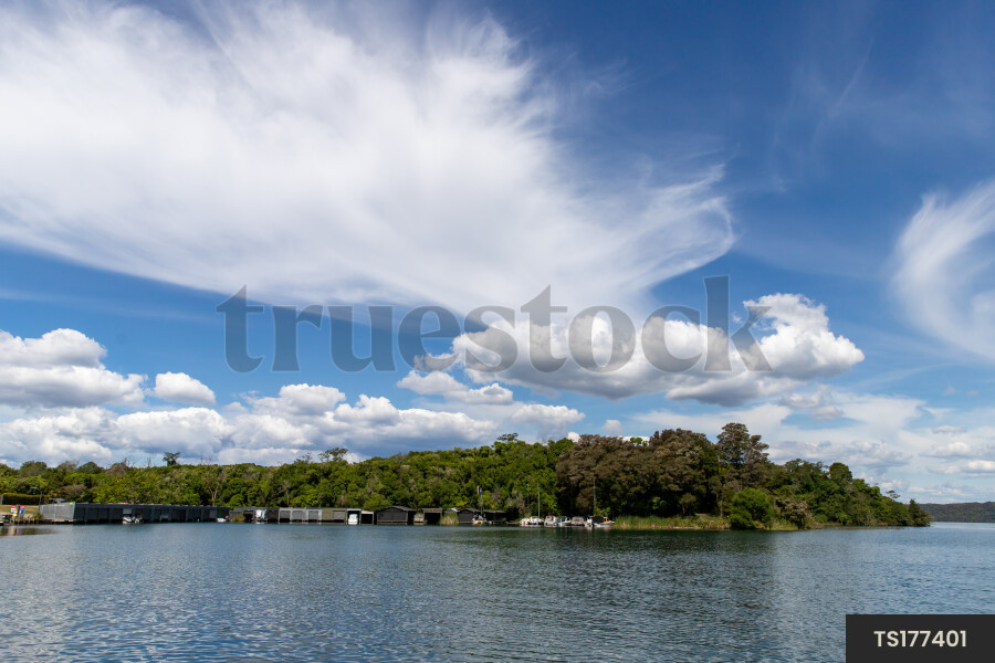 Lake Tarawera under clouds