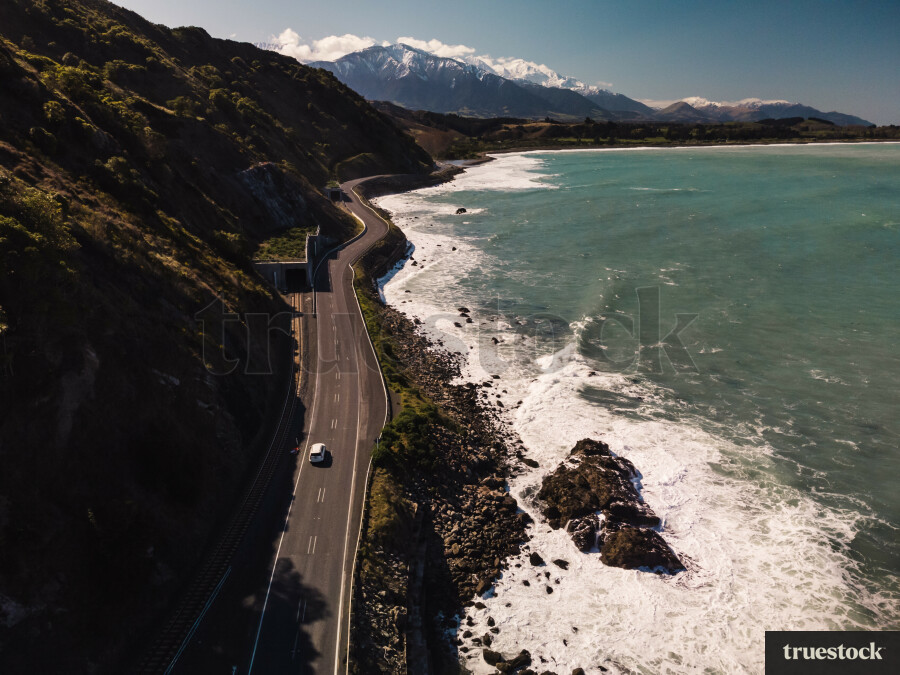 Aerial View of Kaikoura Coastline
