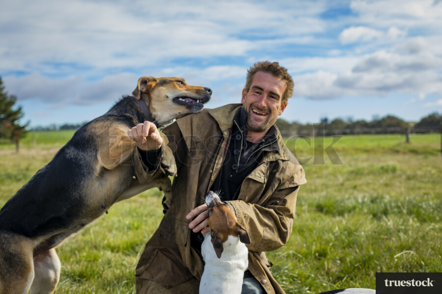 Farmer and His Dogs