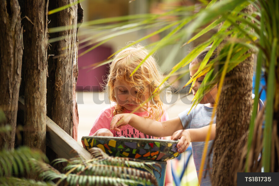 Girls playing at kindergarten