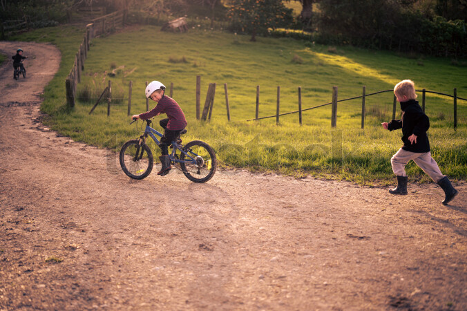 Kids Playing on Bike